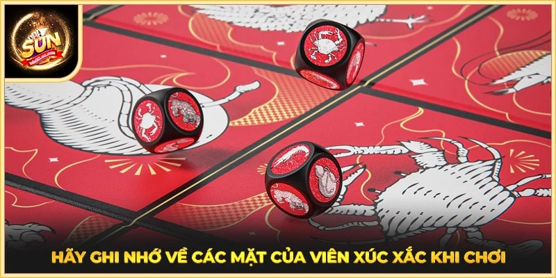 Hãy ghi nhớ về các mặt của viên xúc xắc khi chơi